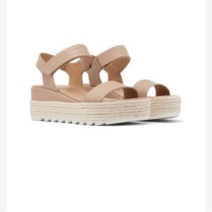 SOREL Cameron Flatform Sandal in Honest Beige at Nordstrom, Size 9